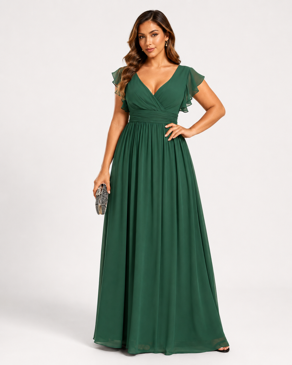 Vestido de dama de honor con espalda abierta