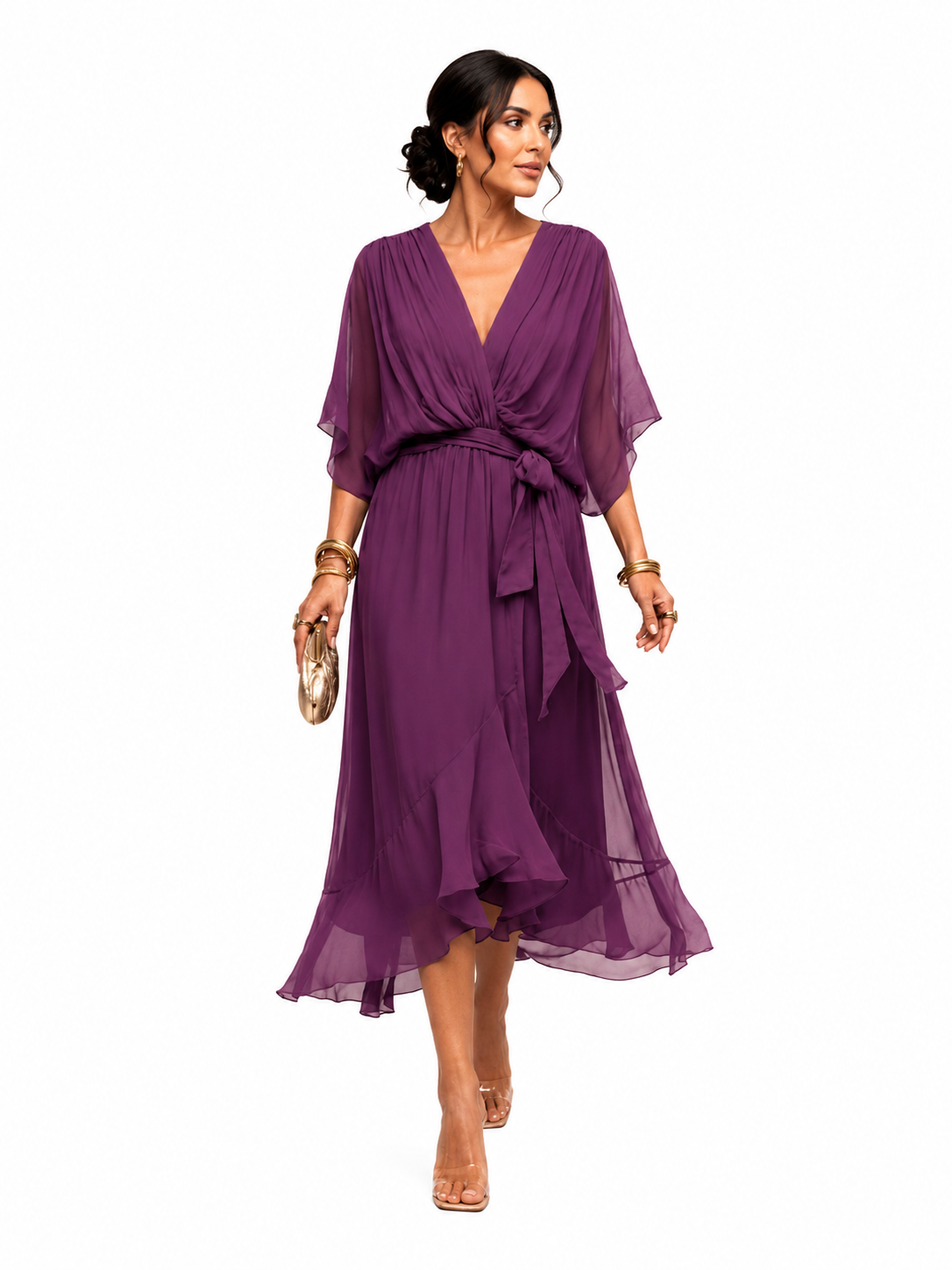 Vestido con escote en V