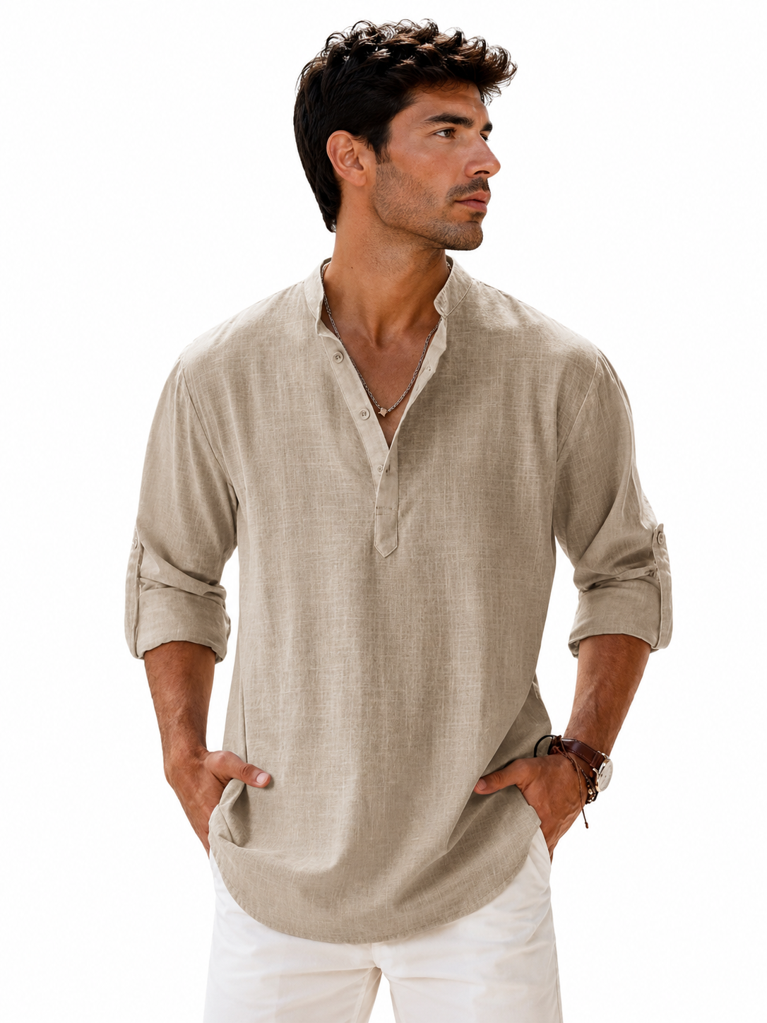 Camisa de lino transpirable
