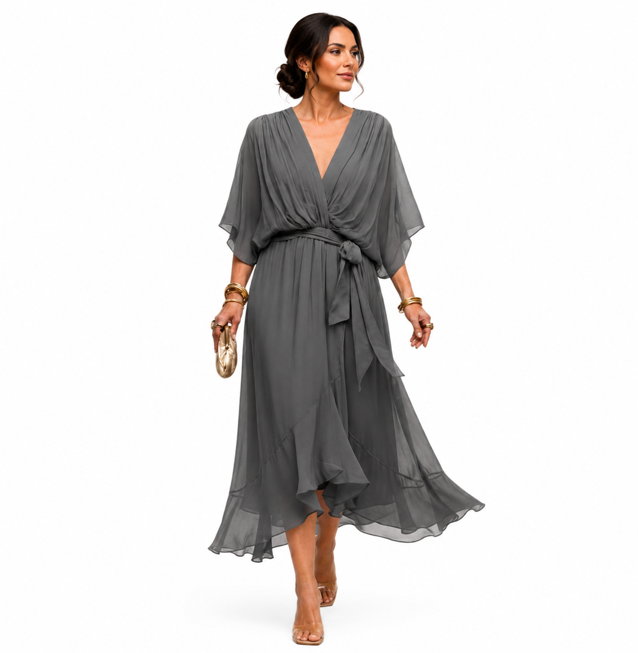 Vestido con escote en V