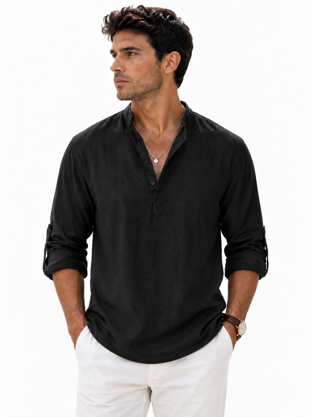 Camisa de lino transpirable