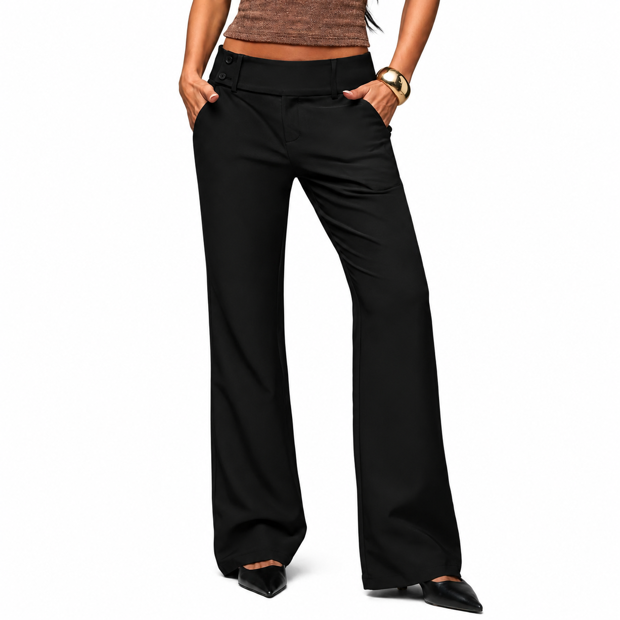 Pantalón de vestir acampanado para mujer