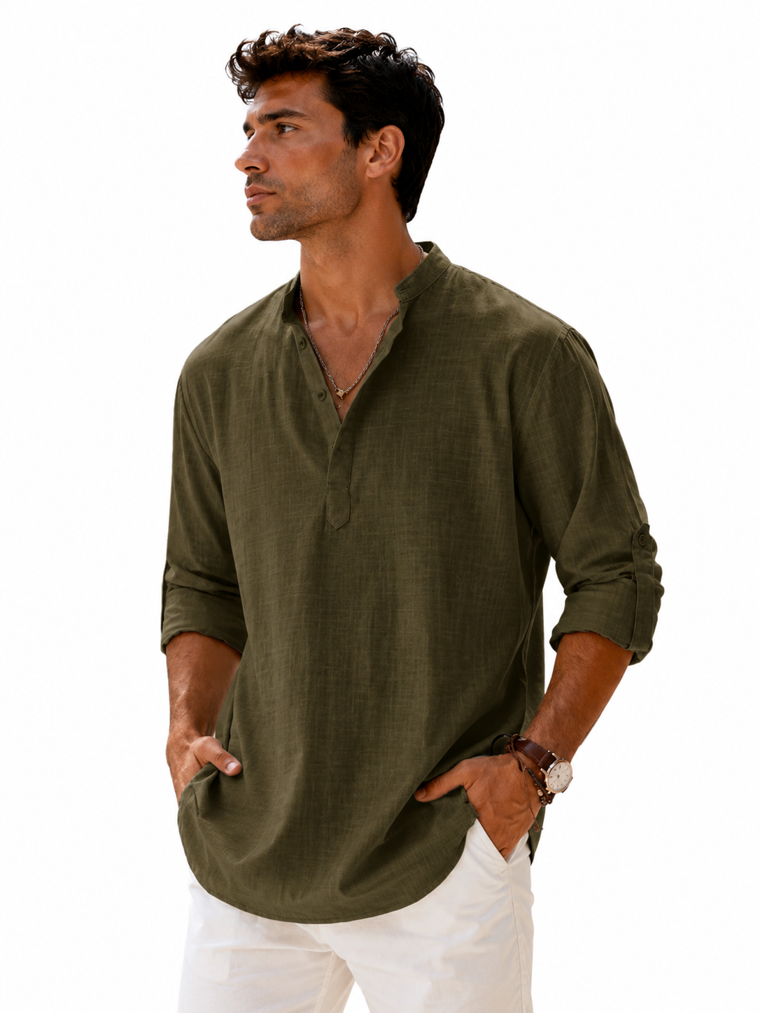 Camisa de lino transpirable