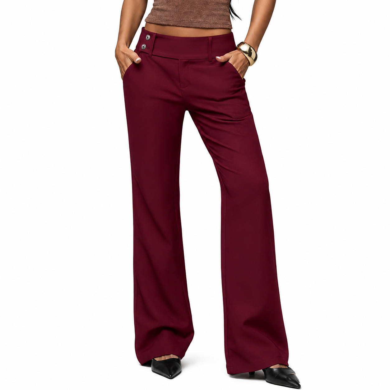 Pantalón de vestir acampanado para mujer