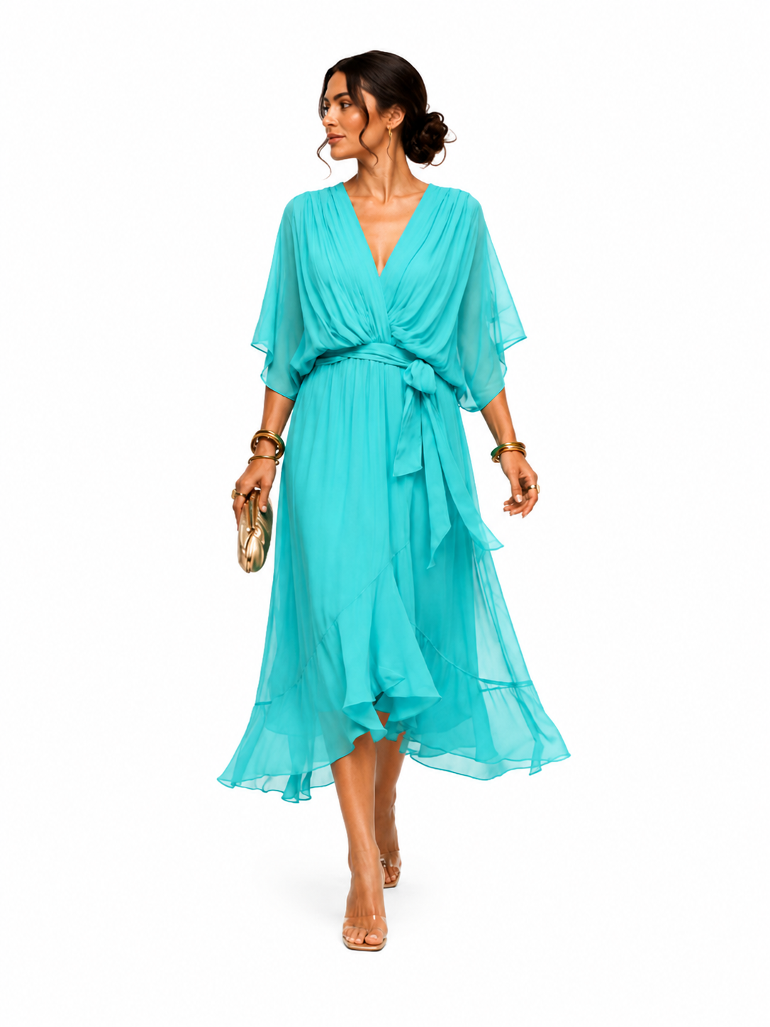 Vestido con escote en V