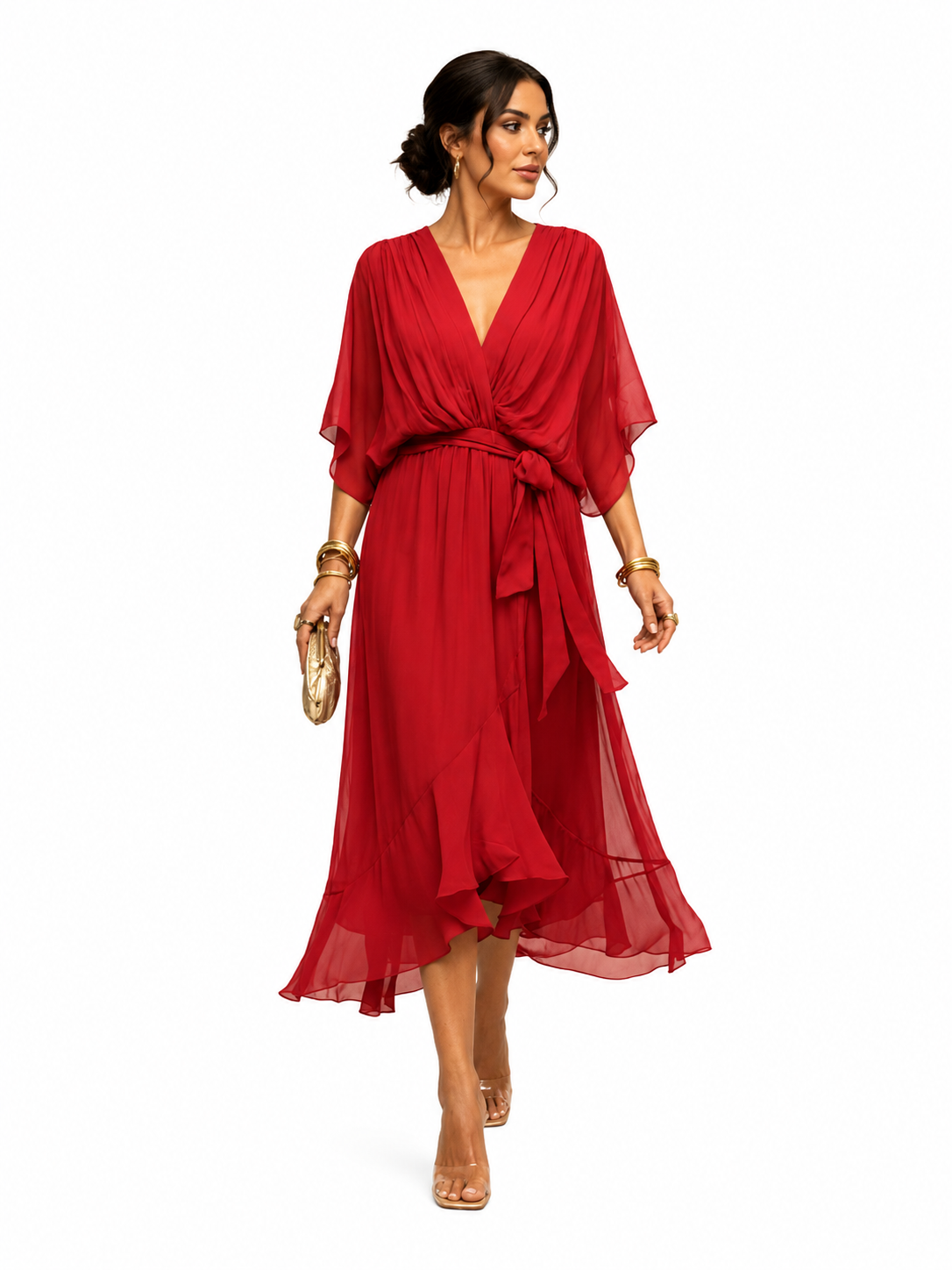 Vestido con escote en V