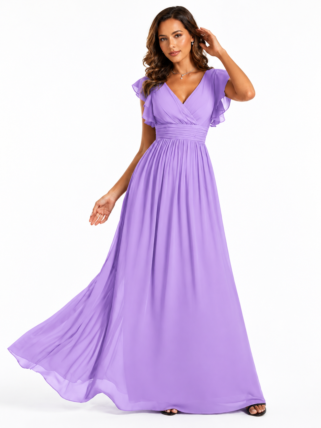 Vestido de dama de honor con espalda abierta