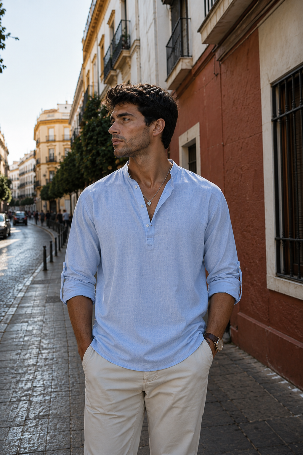 Camisa de lino transpirable