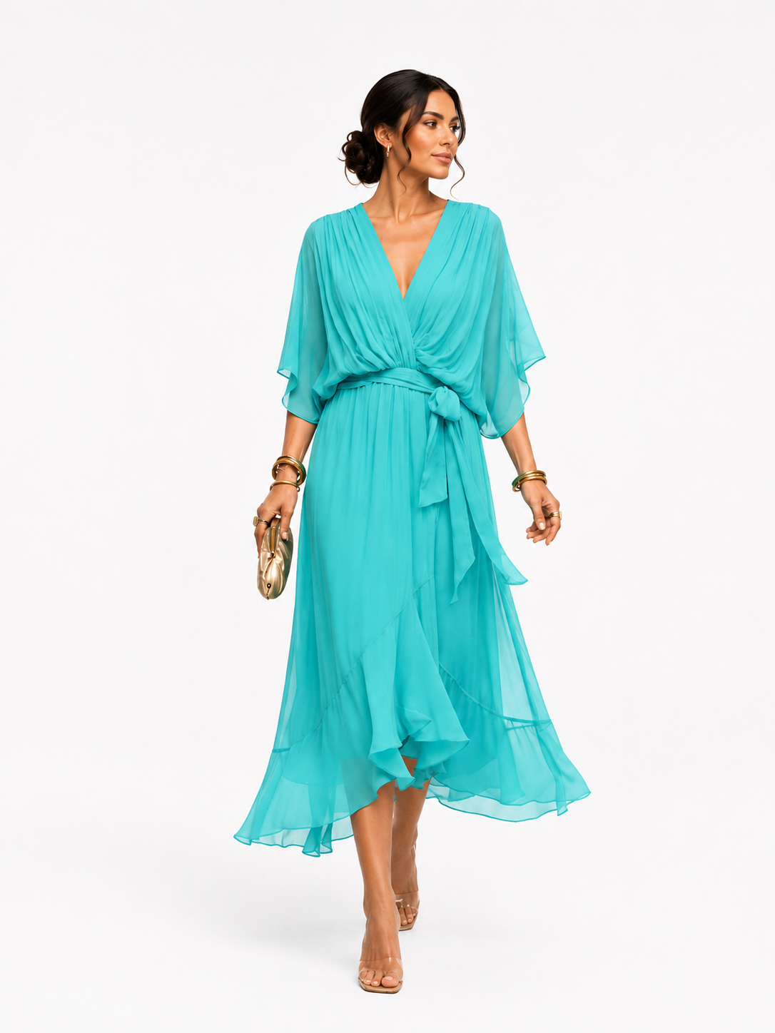 Vestido con escote en V