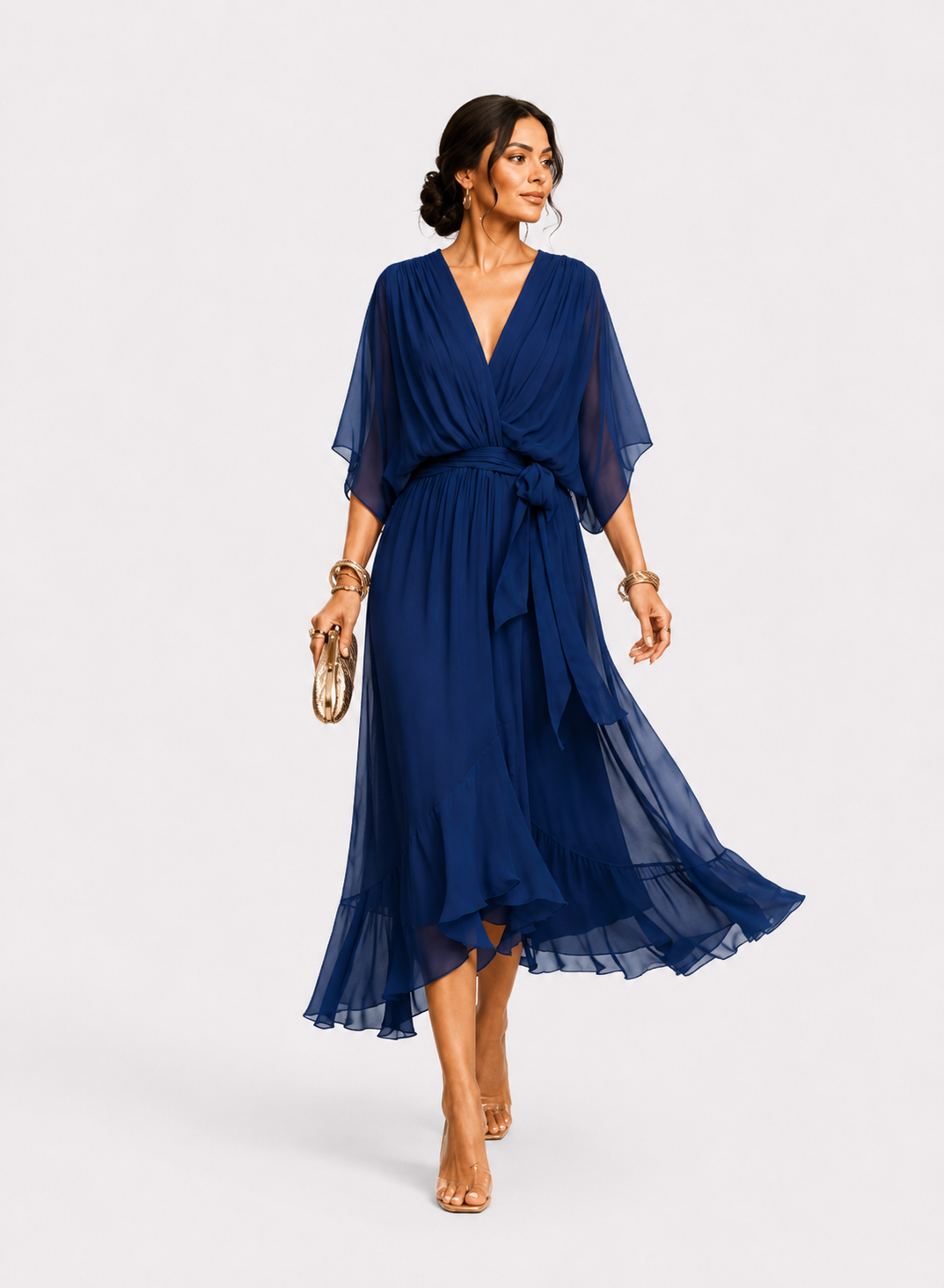 Vestido con escote en V
