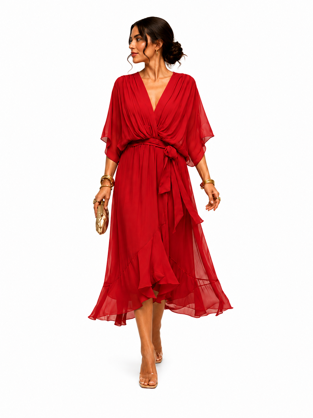 Vestido con escote en V