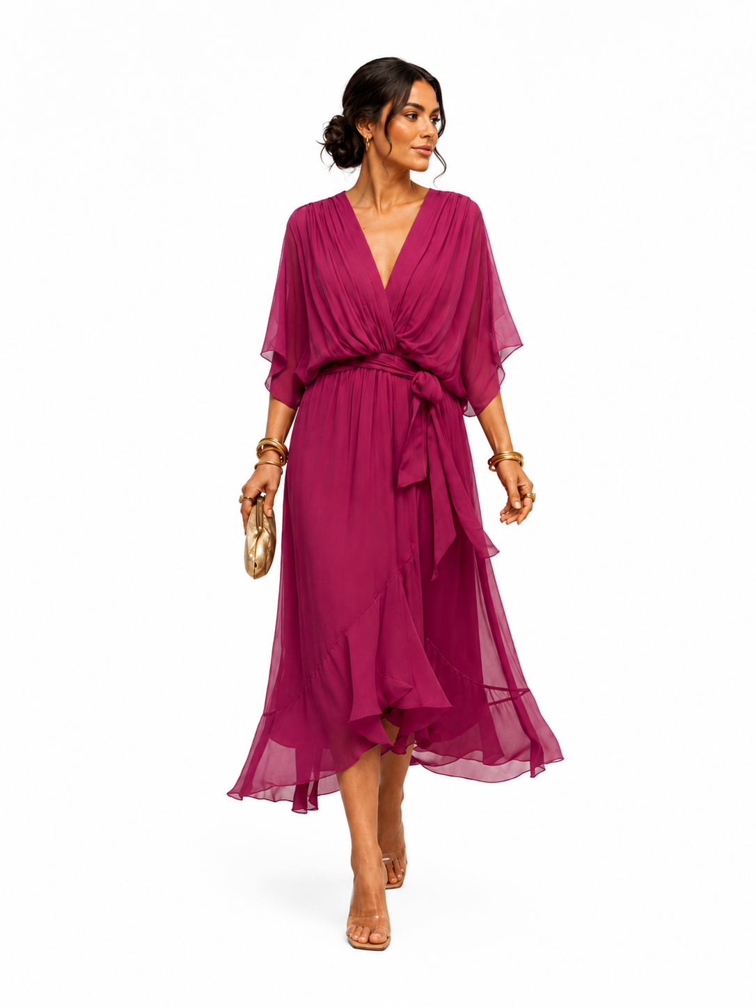 Vestido con escote en V