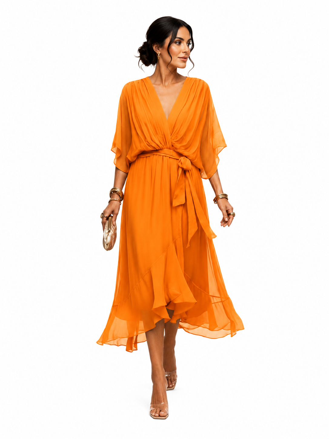 Vestido con escote en V