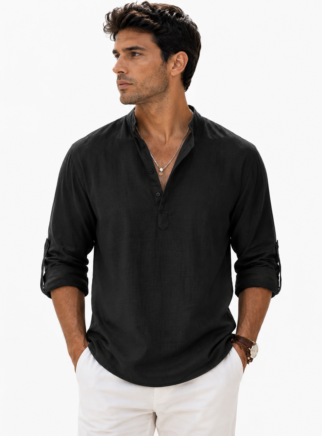 Camisa de lino transpirable