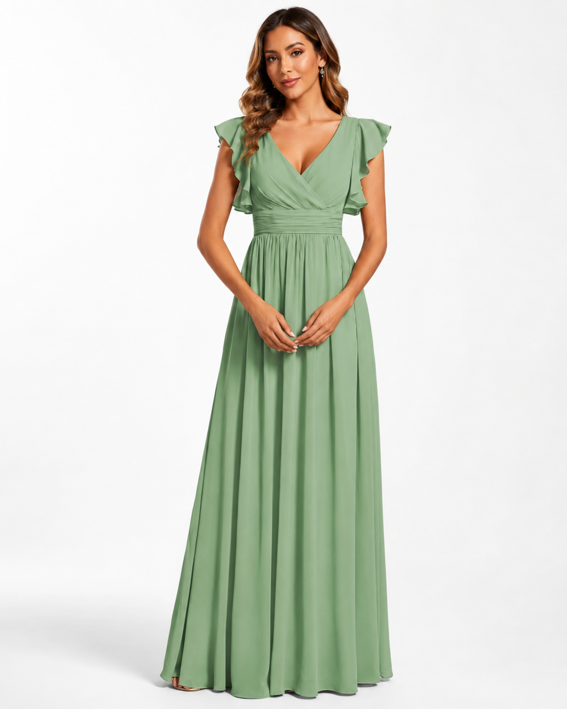 Vestido de dama de honor con espalda abierta