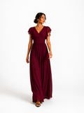 Vestido de dama de honor con espalda abierta
