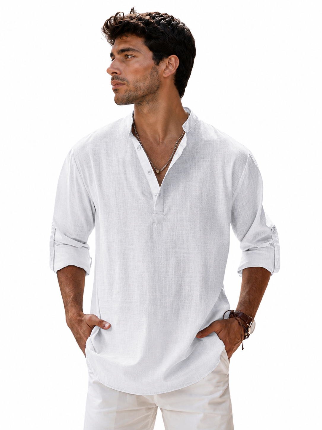 Camisa de lino transpirable