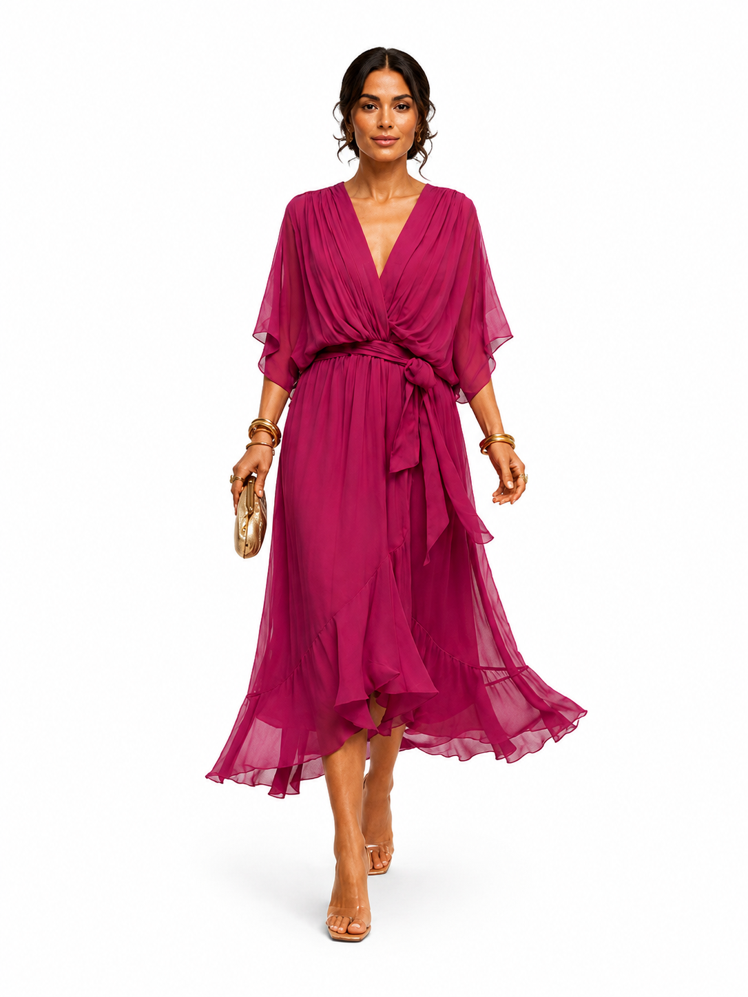 Vestido con escote en V