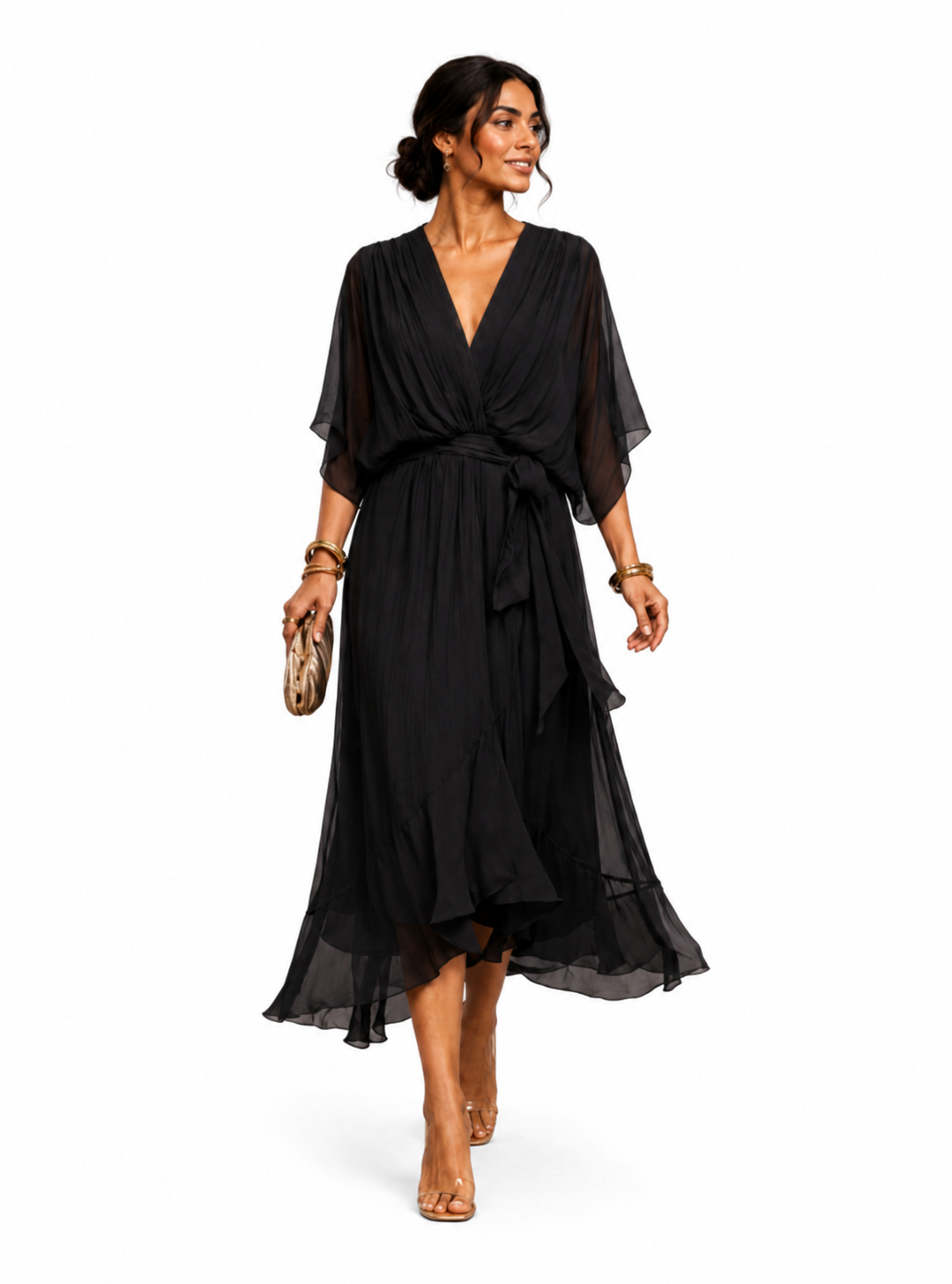 Vestido con escote en V