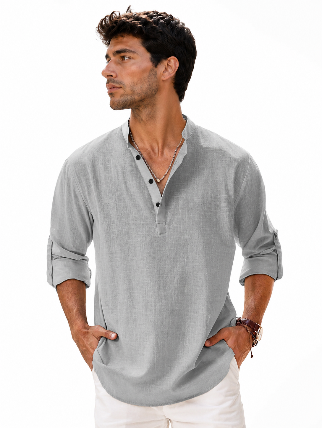 Camisa de lino transpirable