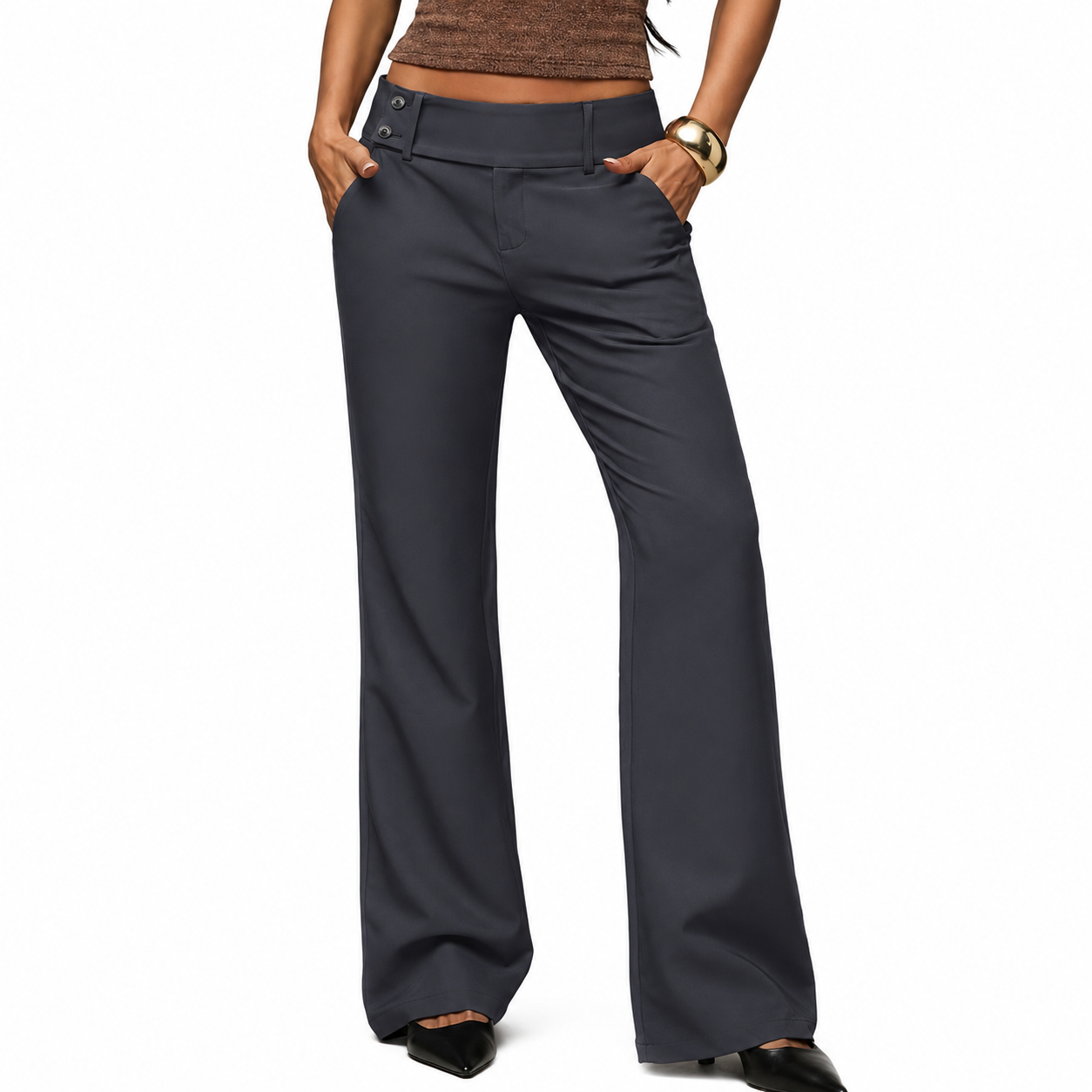 Pantalón de vestir acampanado para mujer