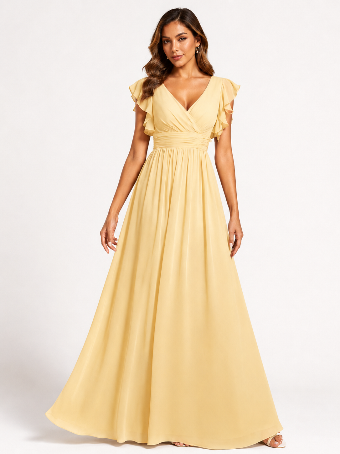 Vestido de dama de honor con espalda abierta
