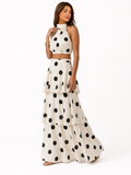 Conjunto top y falda larga de lunares