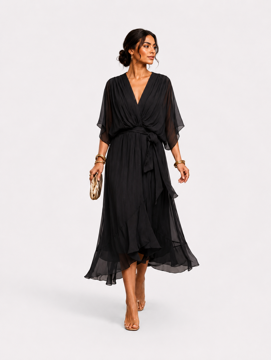 Vestido con escote en V
