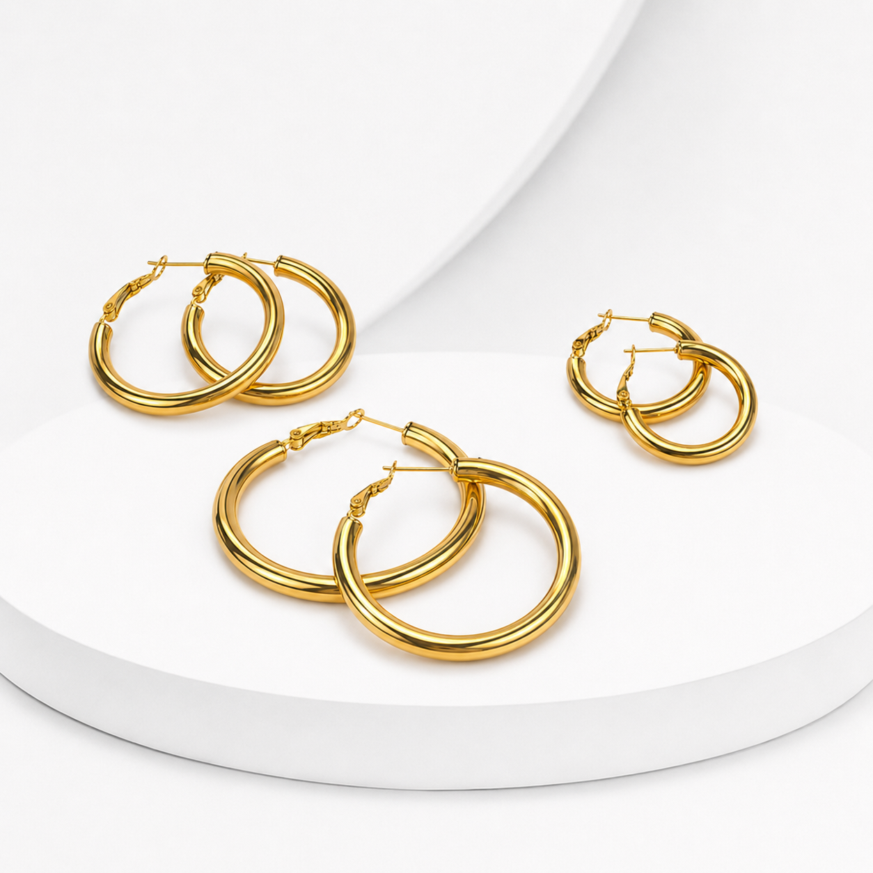Pendientes de aro circulares