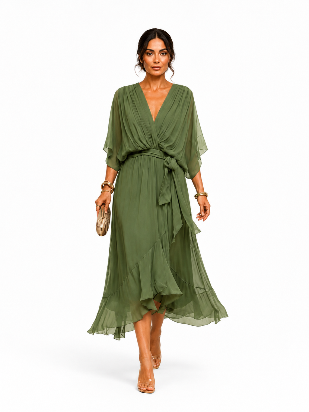 Vestido con escote en V