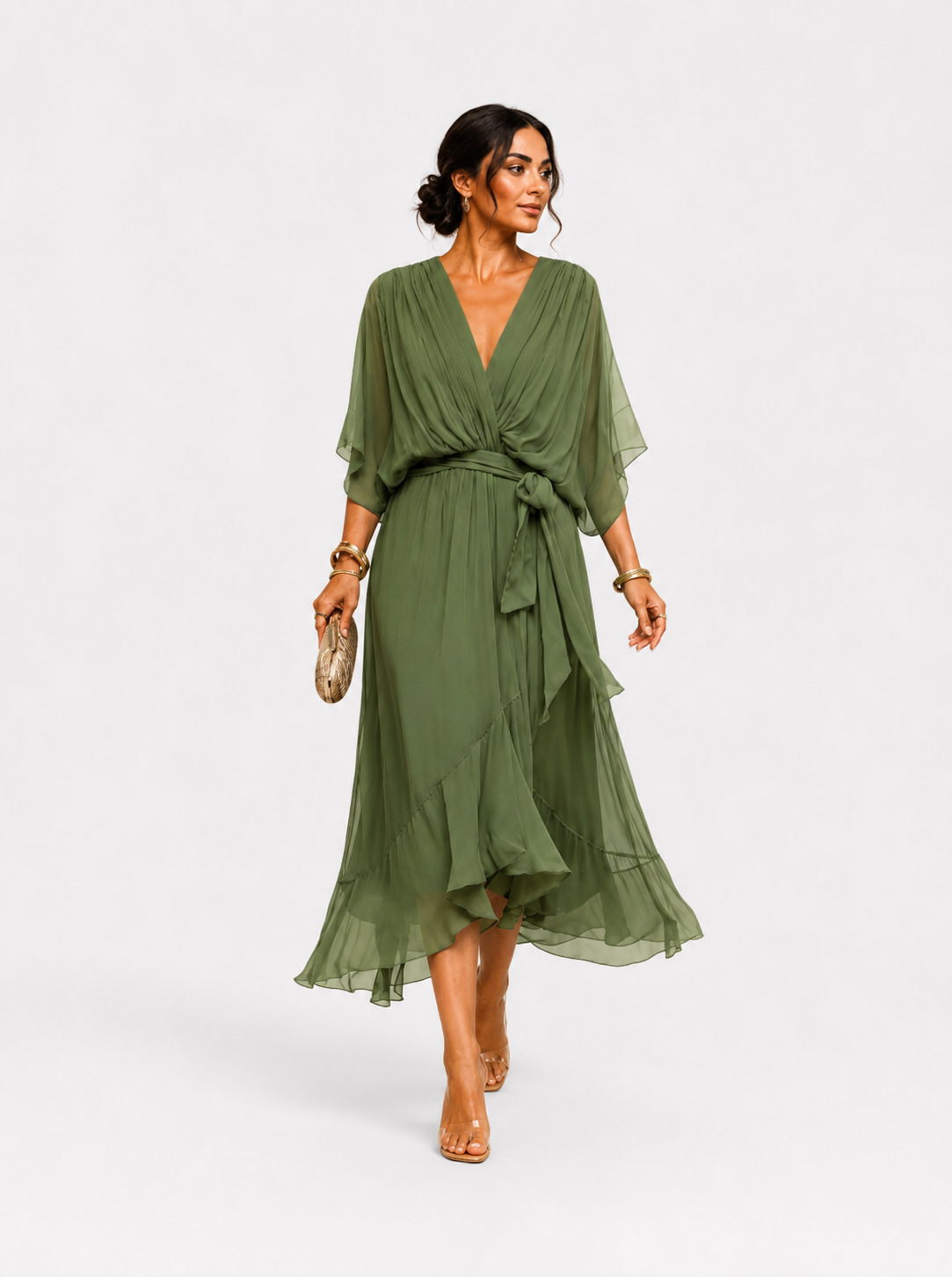 Vestido con escote en V