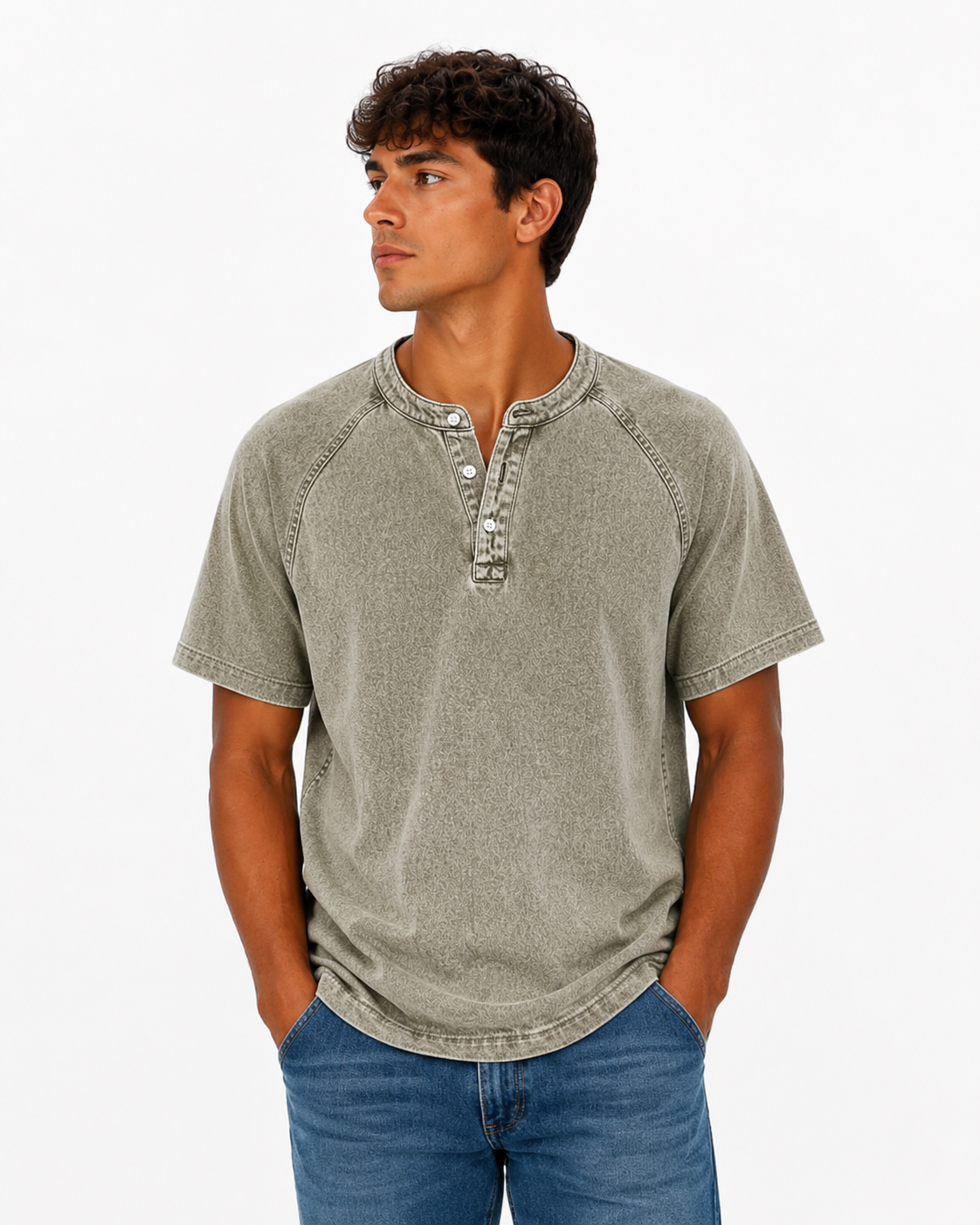 Camiseta Henley de estilo marinero