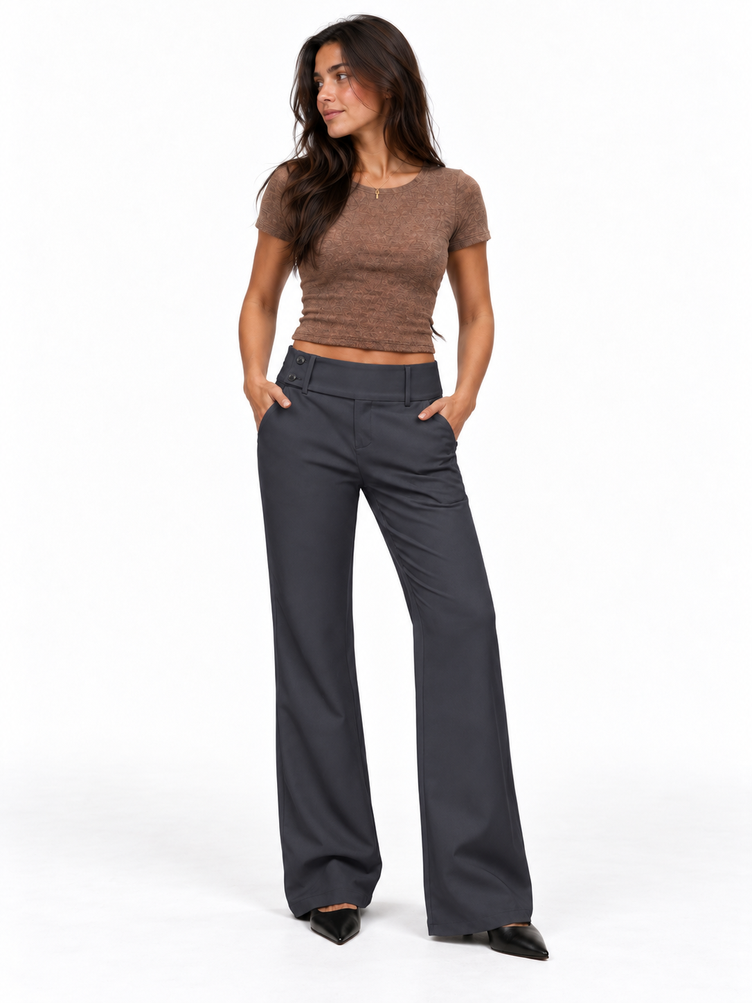 Pantalón de vestir acampanado para mujer