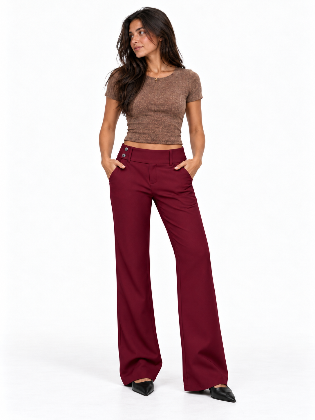Pantalón de vestir acampanado para mujer