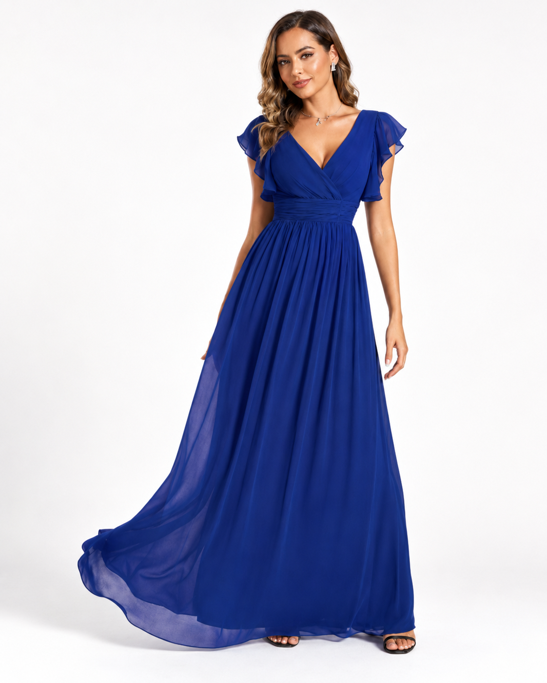 Vestido de dama de honor con espalda abierta