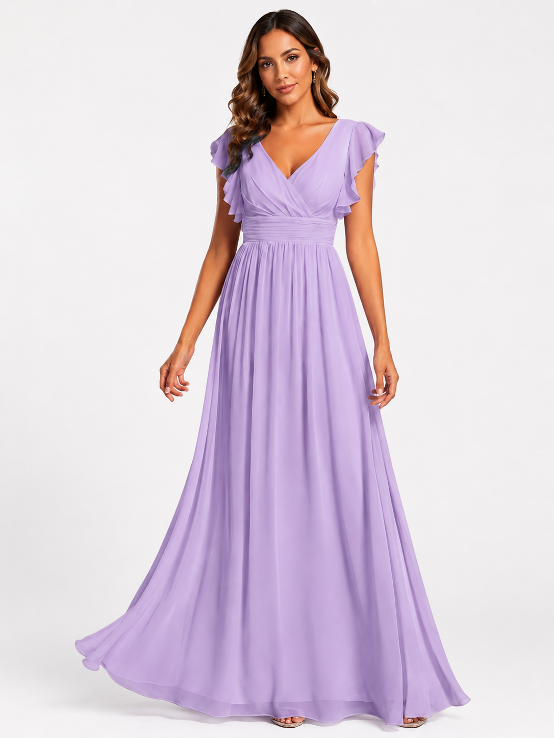 Vestido de dama de honor con espalda abierta