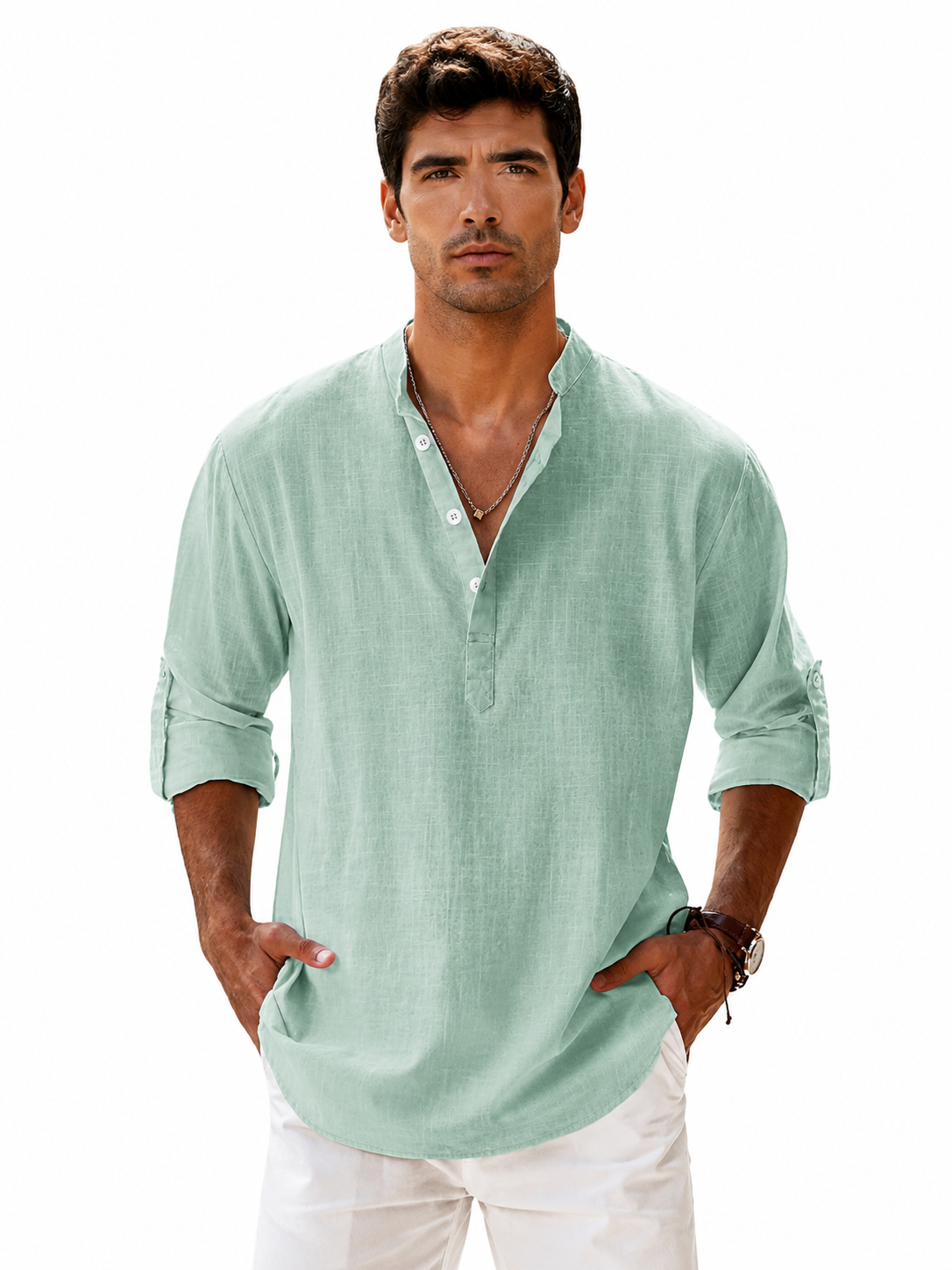 Camisa de lino transpirable