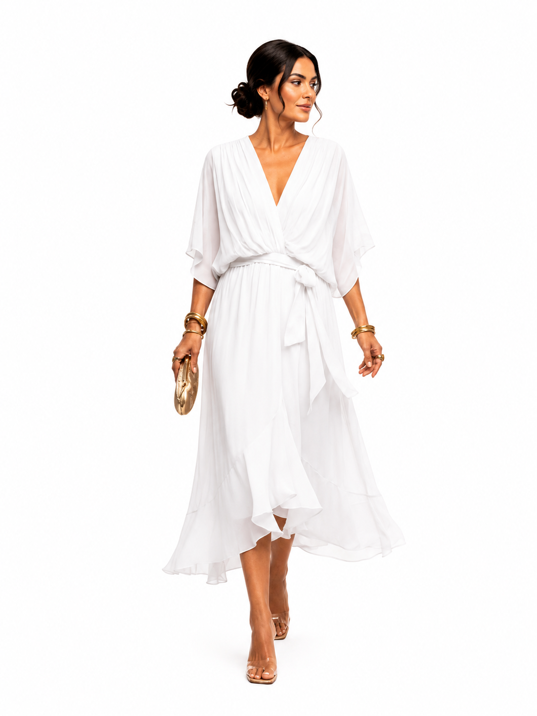 Vestido con escote en V