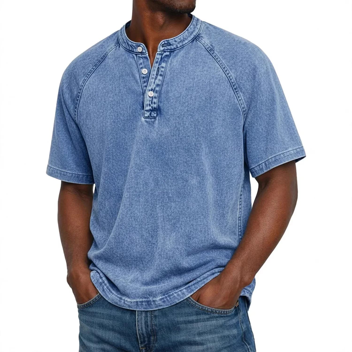 Camiseta Henley de estilo marinero