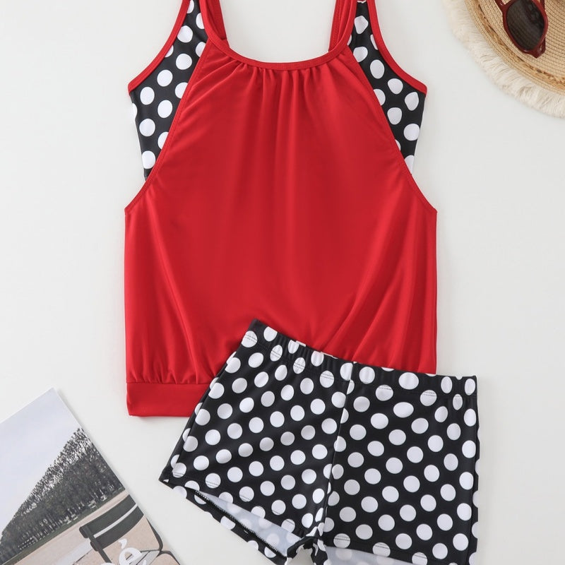 Conjunto de bikini de dos piezas  con lunares para mujer