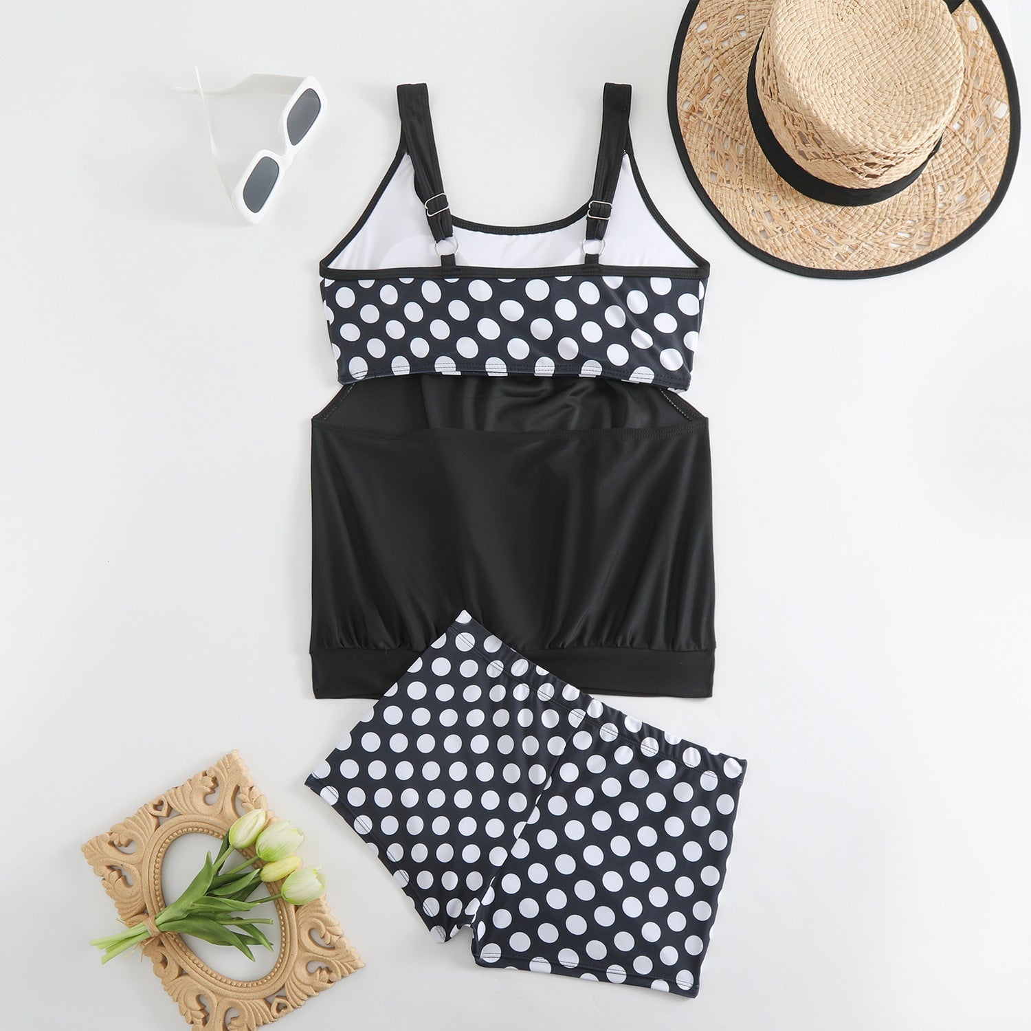 Conjunto de bikini de dos piezas  con lunares para mujer
